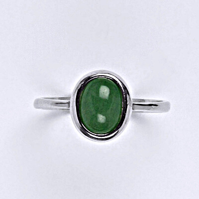 Stříbrný prsten s přírodním kamenem avanturin 8 x 6 mm, T 1355