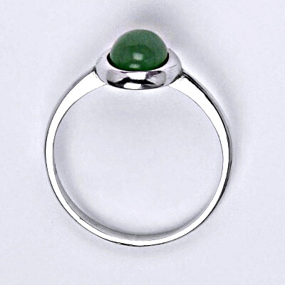 Stříbrný prsten s přírodním kamenem avanturin 8 x 6 mm, T 1355