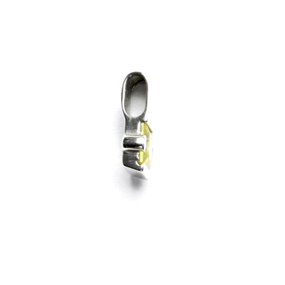 Stříbrný přívěsek, čtyřhranný zirkon peridot, VP 55