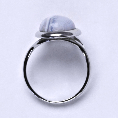 Stříbrný prsten, přírodní chalcedon, prstýnek ze stříbra, T 1454