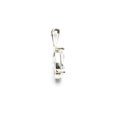 Stříbrný přívěsek, čirý zirkon 10 x 8 mm P 1002