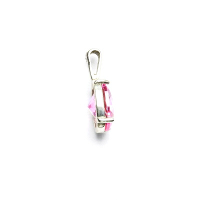 Stříbrný přívěsek, růžový zirkon 10 x 8 mm P 1002