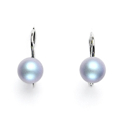 Stříbrné náušnice, swarovski perly iridescent light blue, NK 1183
