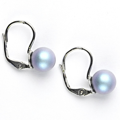 Stříbrné náušnice, swarovski perly iridescent light blue, NK 1183