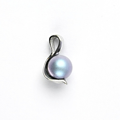 Stříbrný přívěsek, Swarovski perla iridescent light blue 8 mm, P 1215
