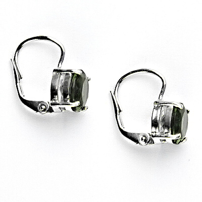 Stříbrné náušnice, přírodní vltavín 8 mm, NK 1357