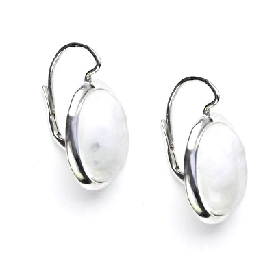 Stříbrné náušnice s přírodním měsíčním kamenem , NK 1454 