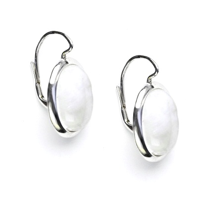 Stříbrné náušnice s přírodním měsíčním kamenem , NK 1454