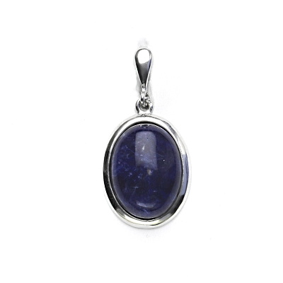 Stříbrný přívěsek, přírodní sodalit, 16 x 12, P 1455