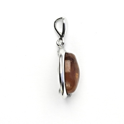 Stříbrný přívěsek, přírodní granát Hessonite, P 1454/22