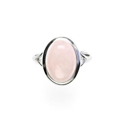 Stříbrný prsten, přírodní růženín, T 1454
