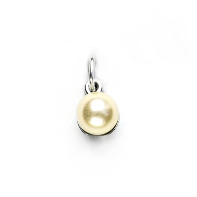 Stříbrný přívěsek synt. perla 6 mm - P 1183 krémová