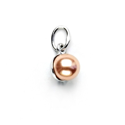 Stříbrný přívěsek synt.perla 6 mm - P 1183 lososová