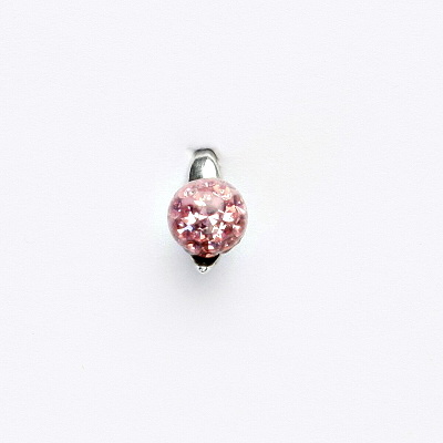 Stříbrný přívěsek, kulička s krystaly Light rose 6 mm, P 1104