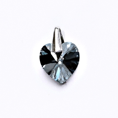 Stříbrný přívěsek s krystalem Swarovski (srdce 10 mm, Rainbow Dark) P 1310