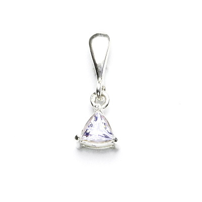 Stříbrný přívěsek, trojúhelník 4x4x4 mm, zirkon lavender, P 1519