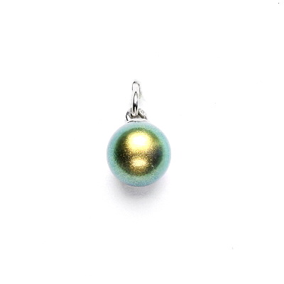 Stříbrný přívěsek, Swarovski perla khaki 8 mm, VP 38