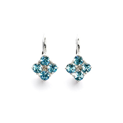 Stříbrné náušnice s krystaly Swarovski Light turquise, NK 1324