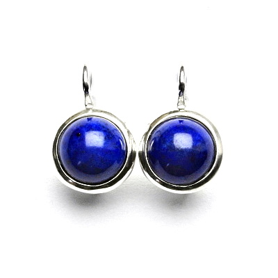 Stříbrné náušnice, přírodní lapis lazuli, NK 1503