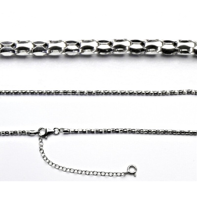 Stříbrný řetízek AGGD 2.5+RH, hádě, adjusta, 39 cm+7,5 cm