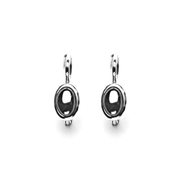 Stříbrné náušnice, přírodní hematit, 6x4 mm, NK 1353