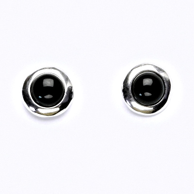 Stříbrné náušnice na šroubek, přírodní onyx 5 mm, NŠ 1470