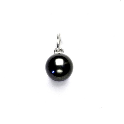 Stříbrný přívěsek, Swarovski perla dark grey 8 mm, VP 38