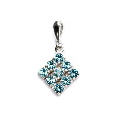 Stříbrný přívěsek, krystaly Swarovski Light turquise, P 1341/22
