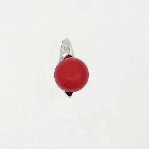Stříbrný přívěsek, přírodní korál červený 6,5 mm - P 1104
