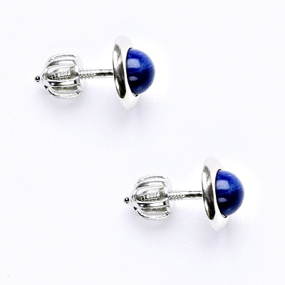 Stříbrné náušnice na šroubek, přírodní lapis lazuli 5 mm, NŠ 1470
