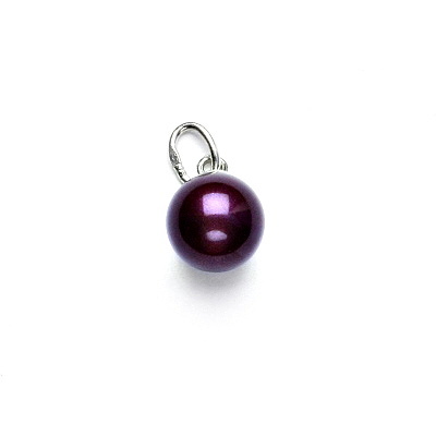 Stříbrný přívěsek, Swarovski perla fialová 8 mm, VP 38