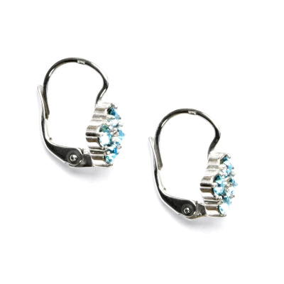 Stříbrné náušnice s krystaly Swarovski Light turquise, NK 1324