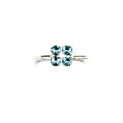Stříbrný prsten s krystaly Swarovski Light turquise, T 1324