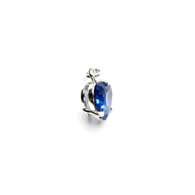 Stříbrný přívěsek, syntetický akvamarin, srdíčko 8x8 mm, P 1508