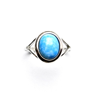 Stříbrný prsten, přírodní magnezit, T 1453 poslední kus