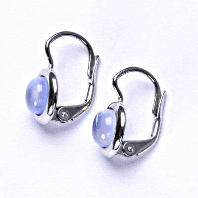Stříbrné náušnice, přírodní chalcedon, náušnice na patent, NK 1471