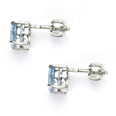 Stříbrné náušnice, přírodní topaz sky, náušnice s topazem, NŠ 1252