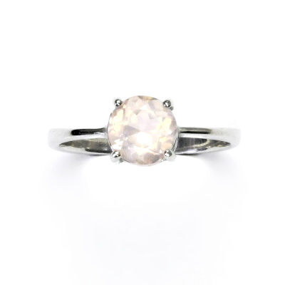 Stříbrný prsten, přírodní růženín, prstýnek s růženínem,T 1252