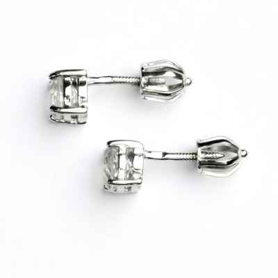Stříbrné náušnice, přírodní křišťál, náušnice na šroubek, NŠ 1251