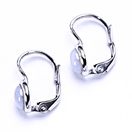 Přírodní chalcedon, náušnice stříbrné na patent  6x4 mm,šperk, NK 1353 (1473)