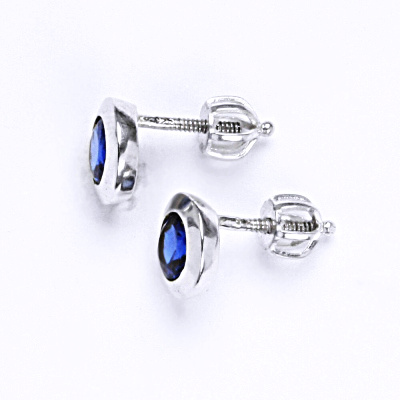Stříbrné náušnice na šroubek se spinelem NŠ 1046 Spinel
