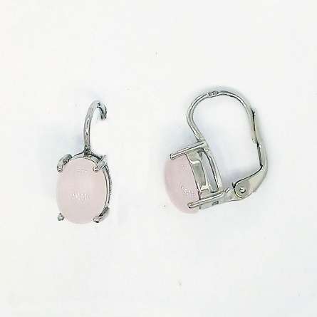 Stříbrné náušnice přírodní růženín mugle 9x7 mm -NK 1244