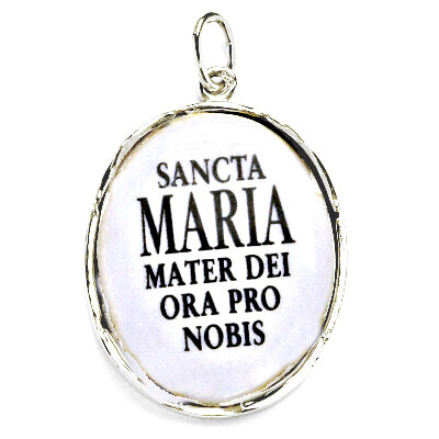 Stříbrný přívěšek - Madonka kameninová - P 1013 F