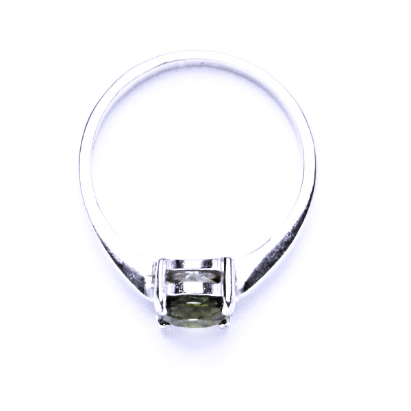 Stříbrný prsten, přírodní vltavín 6 mm, prstýnek ze stříbra, T 1250