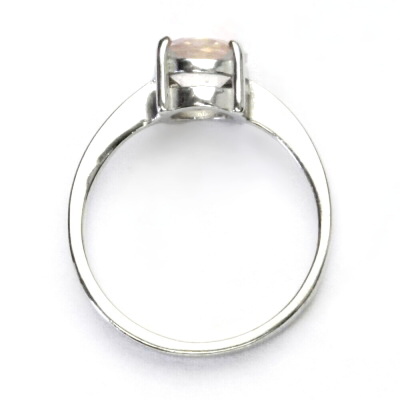 Stříbrný prsten, přírodní růženín, prstýnek s růženínem,T 1252