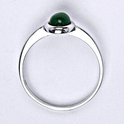 Stříbrný prsten s přírodním kamenem green agate,zelený achát, T 1354