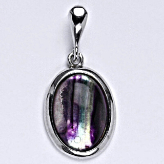 Stříbrný přívěsek s přírodním kamenem fluorit 14 x 10 mm, P 1454/22