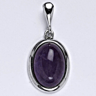 Stříbrný přívěsek s přírodním kamenem ametyst, 14 x 10 mm, P 1454/22