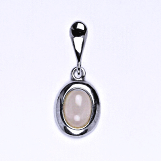 Stříbrný přívěsek,přírodní kámen růženín 7 x 5 mm, P 1354