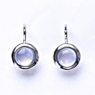 Stříbrné náušnice, přírodní chalcedon, náušnice na patent, NK 1471